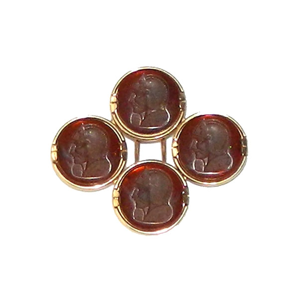 Genuine carnelian dress clip