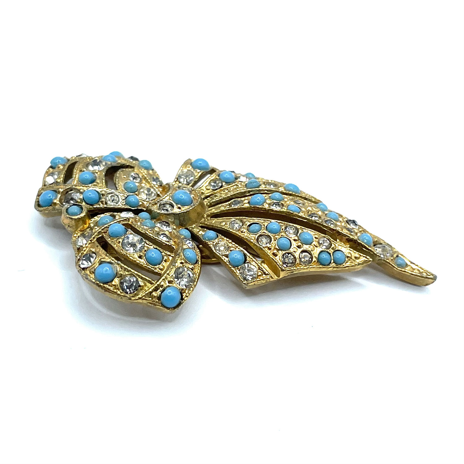 Art Deco rhinestone bow clip