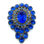 1930s blue rhinestone clip