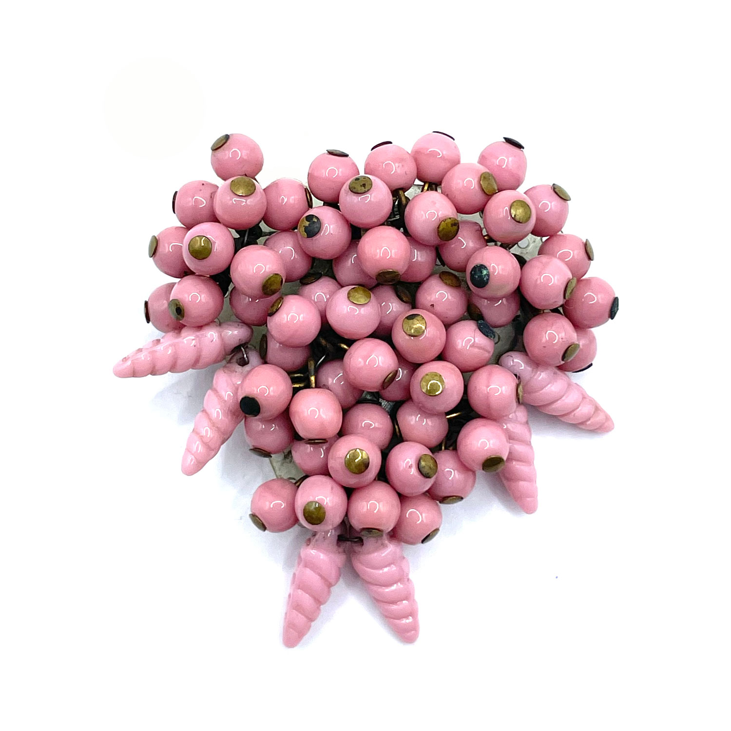 1930s Pink Beaded Dress Clip