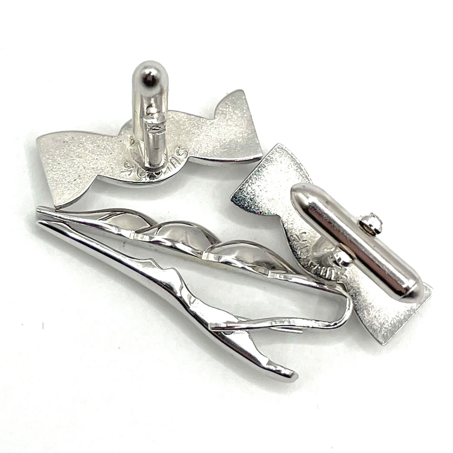 1950s Swank cufflink and tie clip set