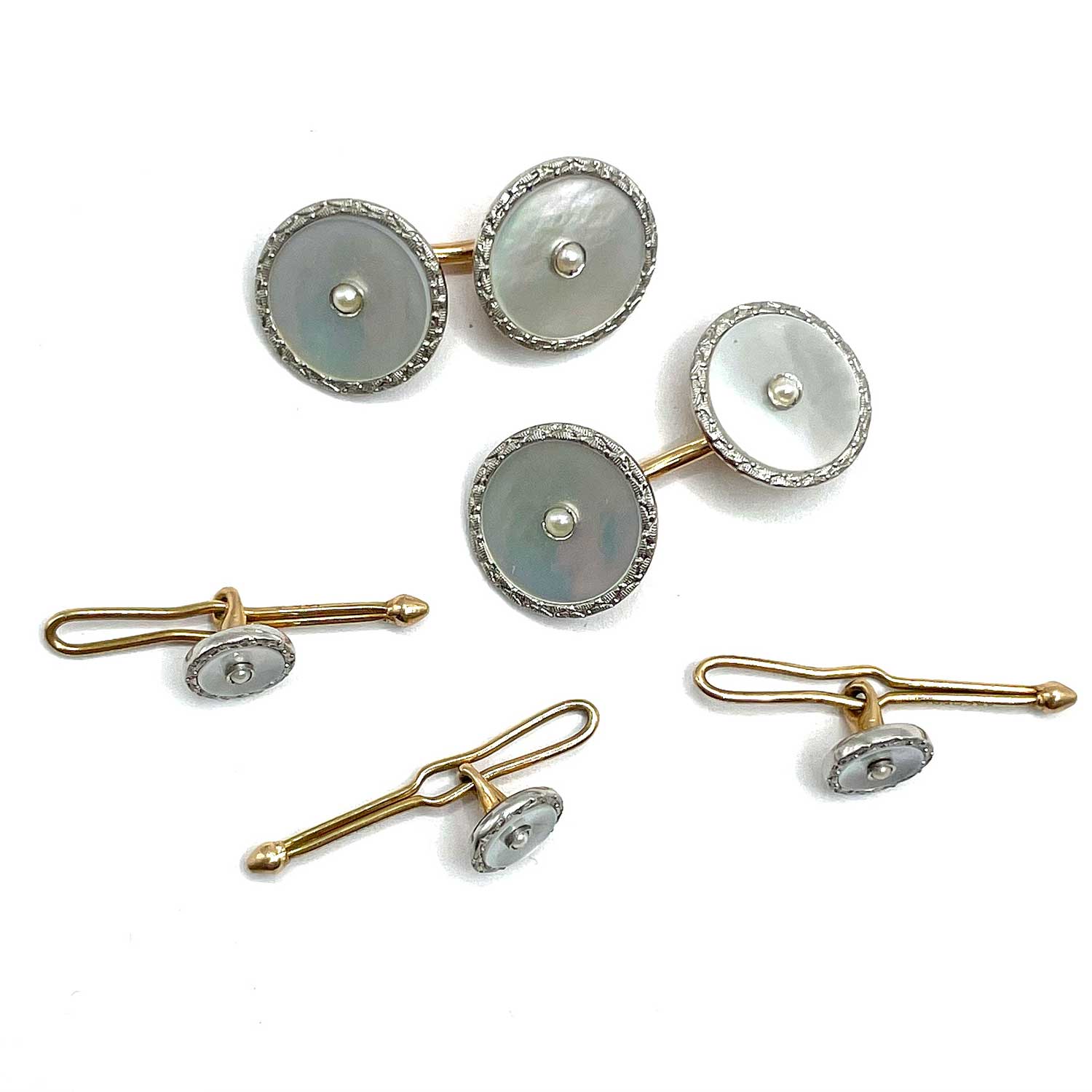 Cufflink and shirt stud set