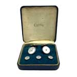 Mother of  Pearl Krementz cufflinks and shirt stud set