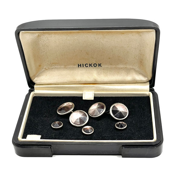 1940's Art Deco Hickok cufflinks and tuxdo stud set