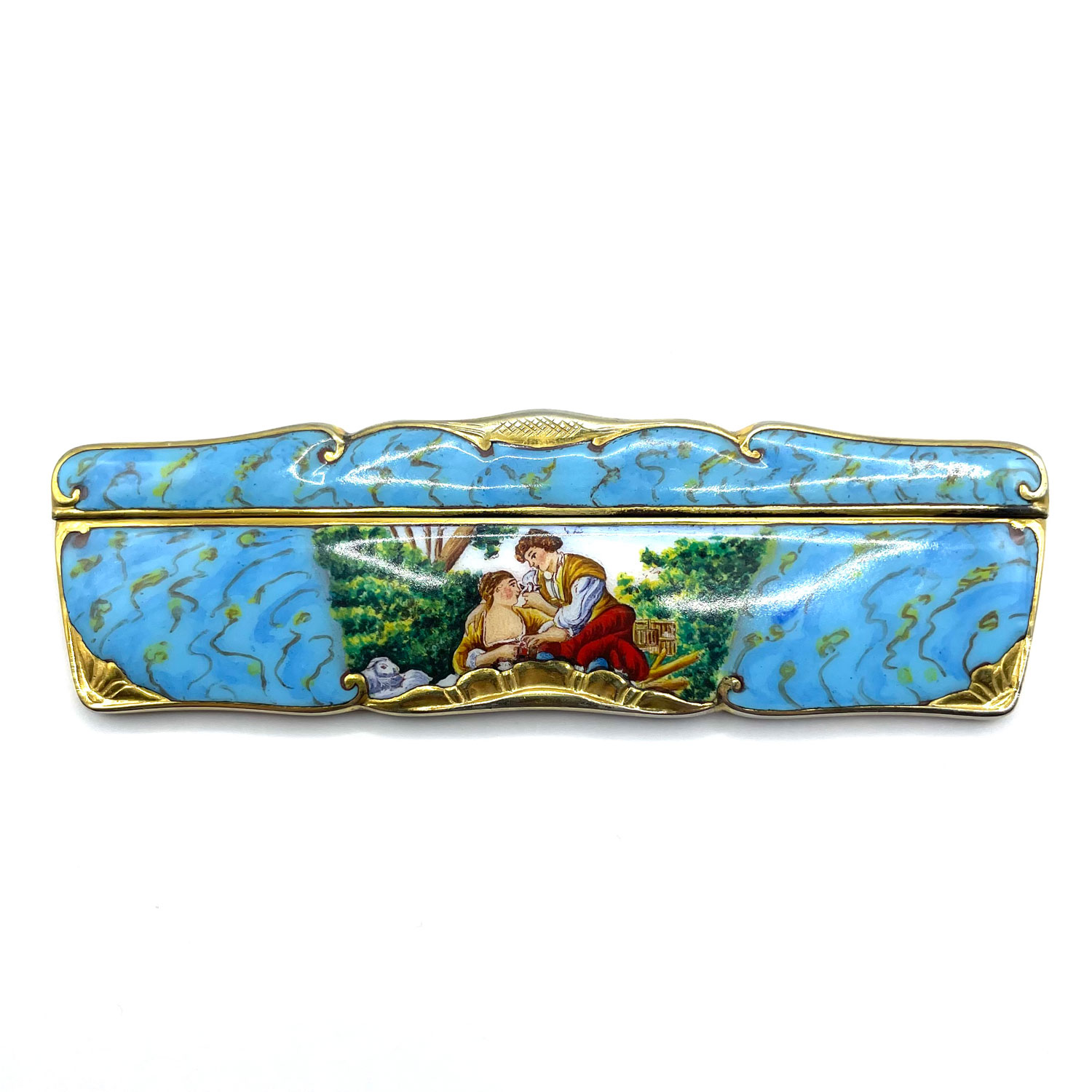 Antique enameled Italian comb