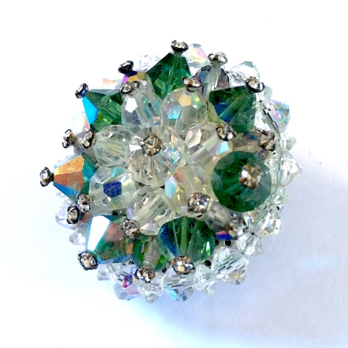 1950s crystal brooch