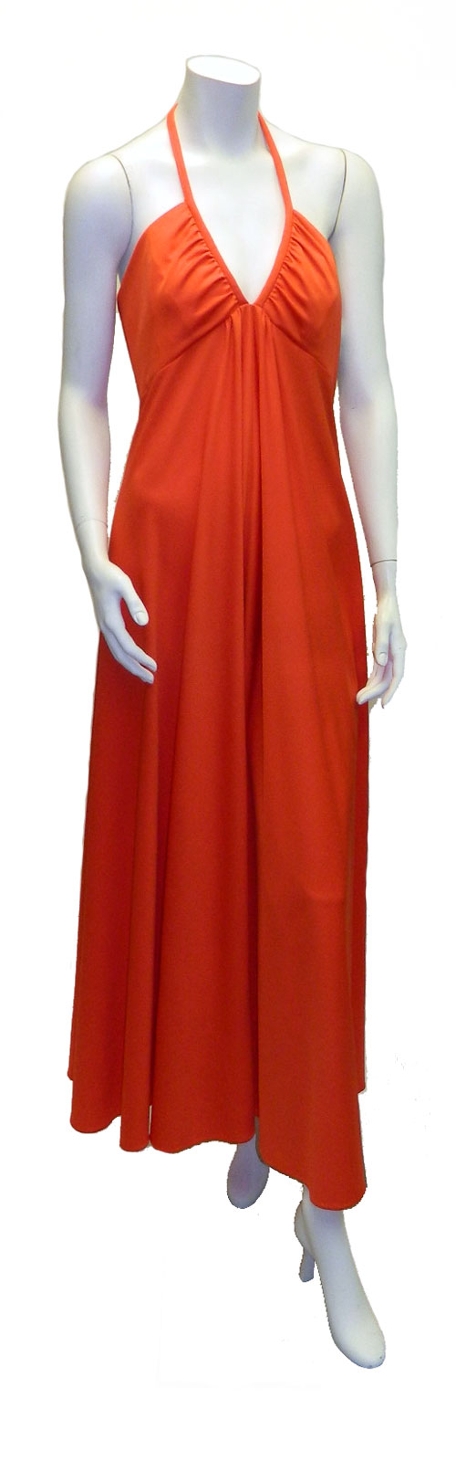 1970's long red dress