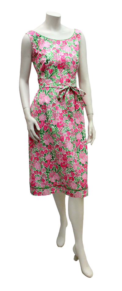 vintage 1960's pink and green summer dress