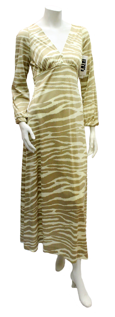 vintage 1970's animal print dress