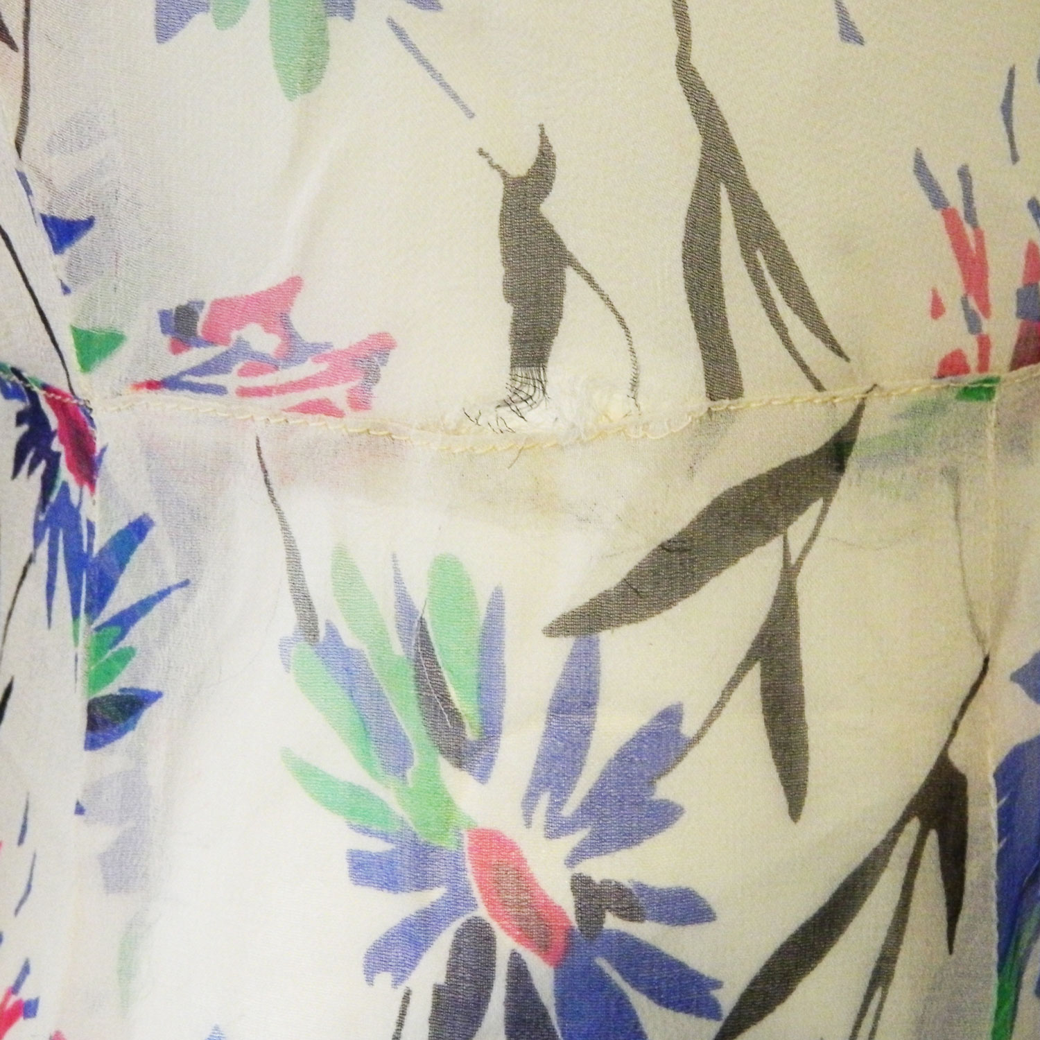 1930s silk chiffon floral dress