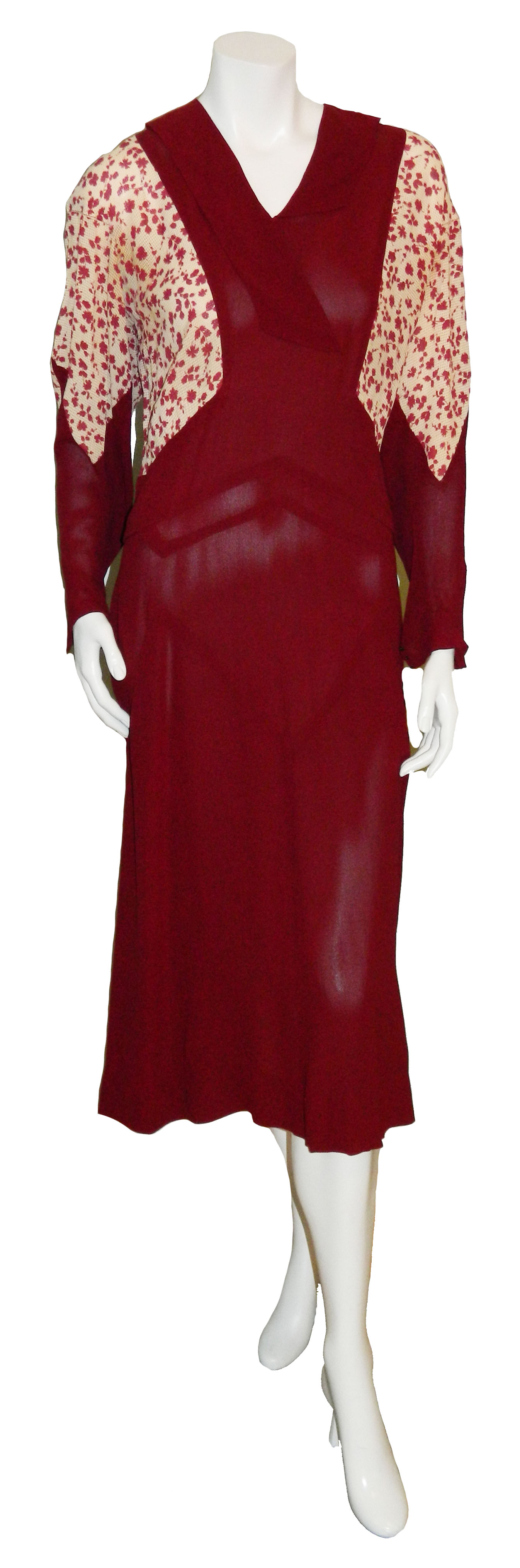 1930s rayon crepe dress