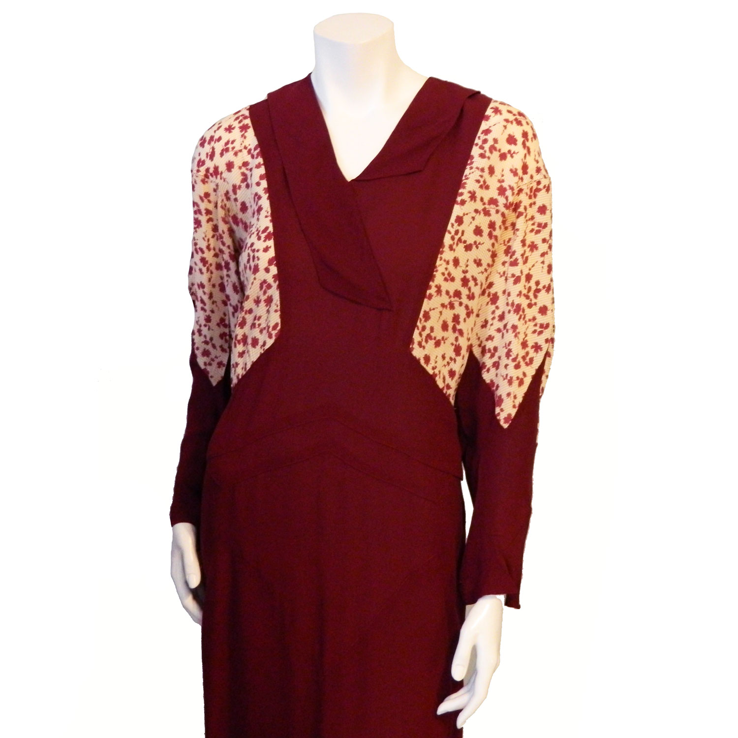 1930s rayon crepe dress