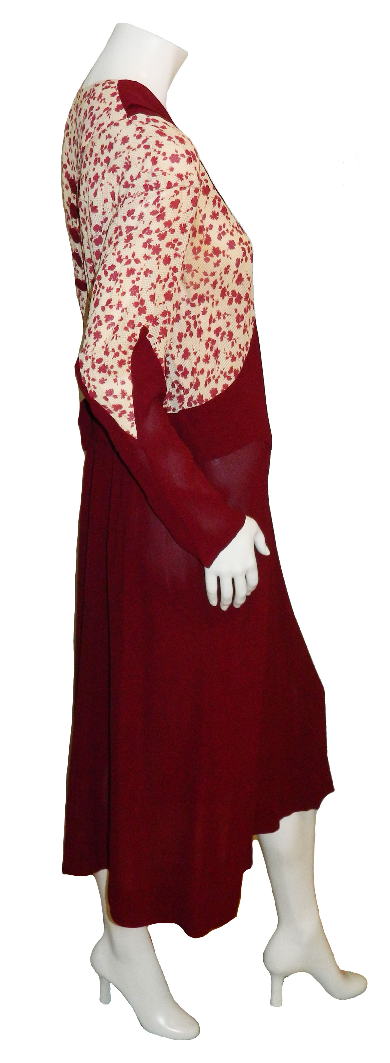 1930s rayon crepe dress