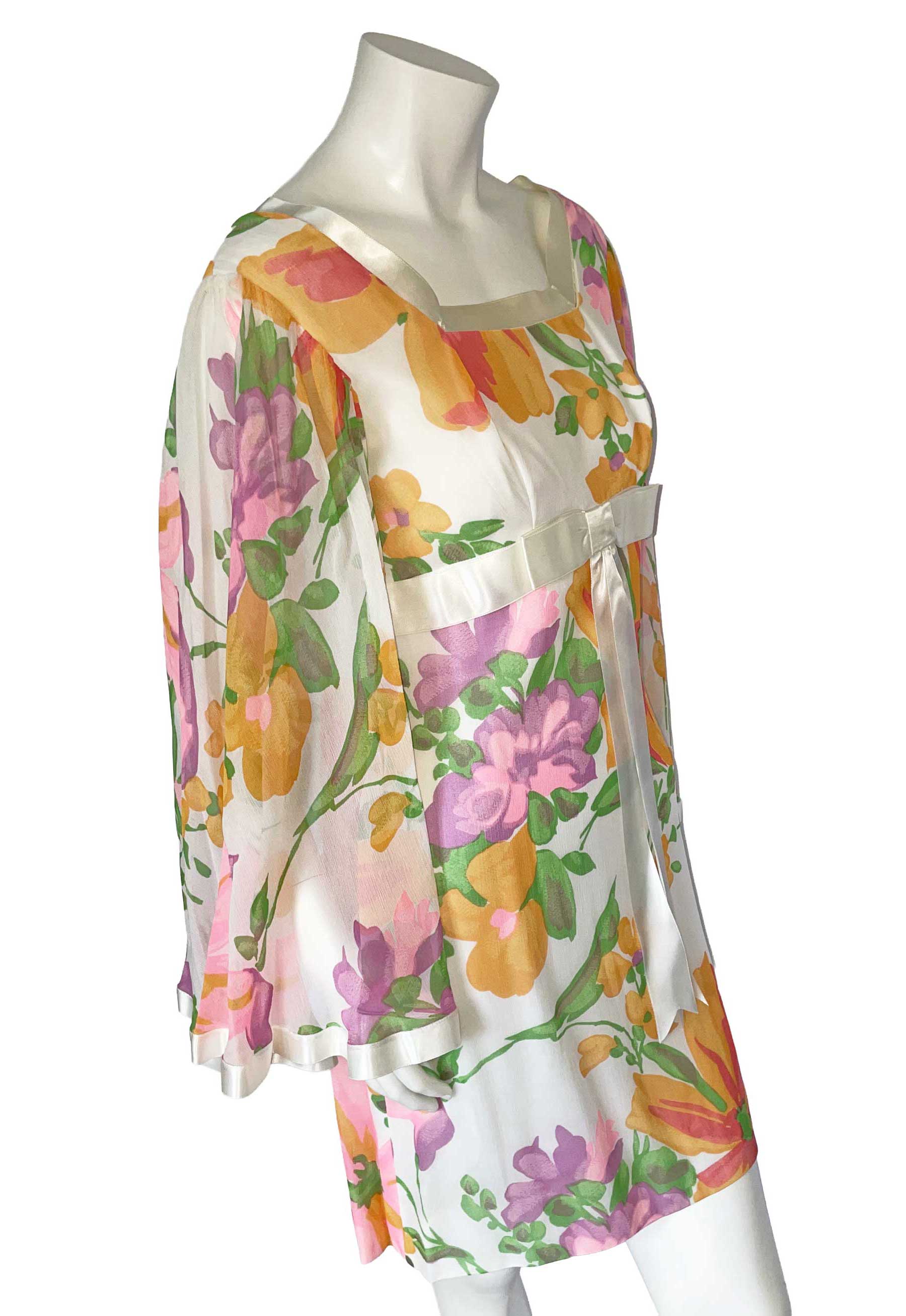 1960s Mod Floral Dress