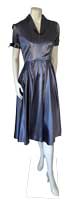 1950s blue satin dress