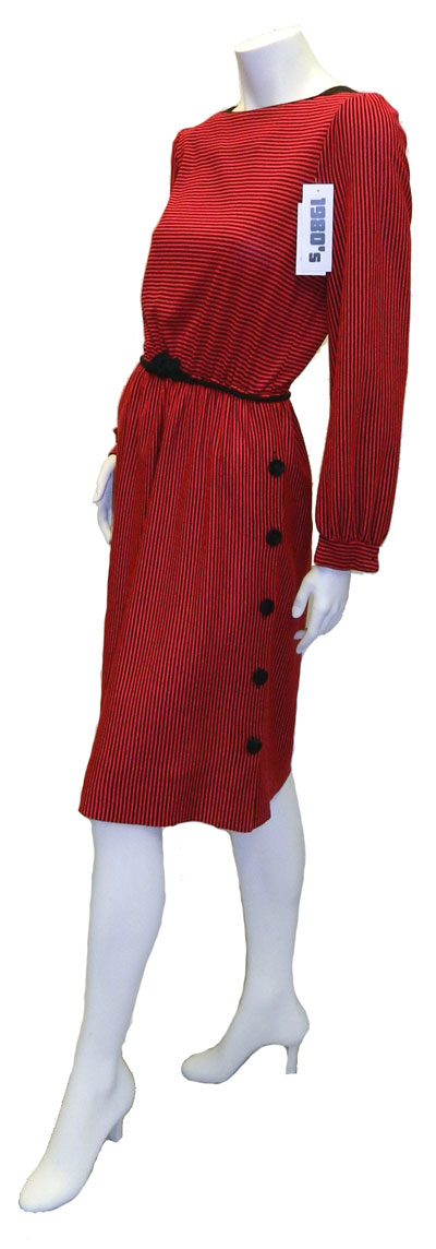 1980's red knit dress