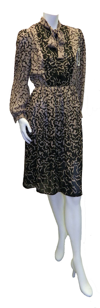 1980's black and brown dress