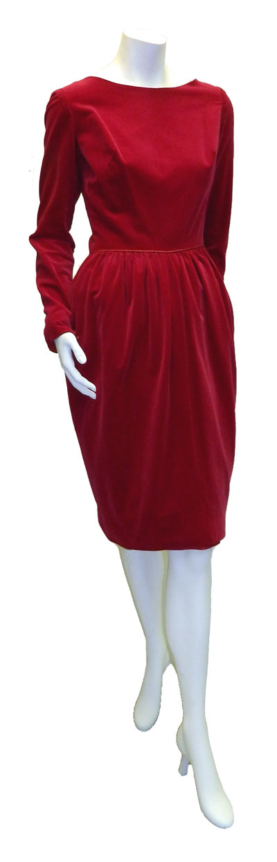 1960's red velveteen dress