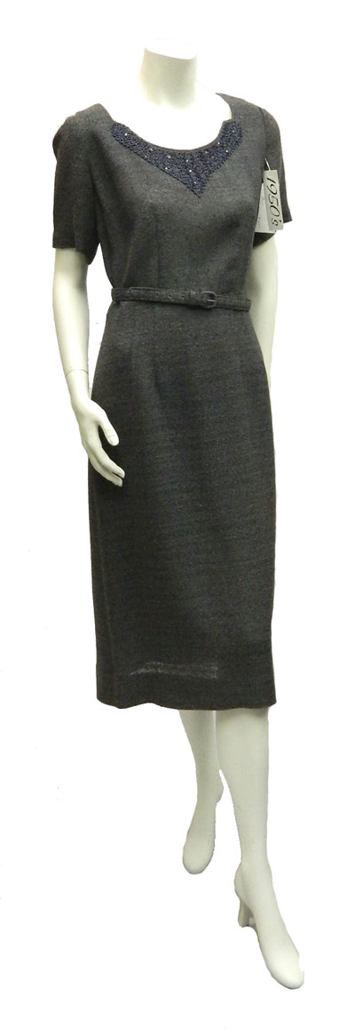 1950's grey knit dress