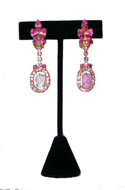 pink rhinestone earrings