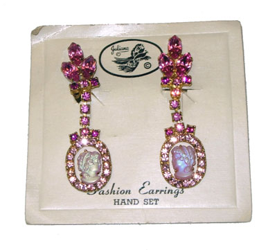 pink rhinestone earrings