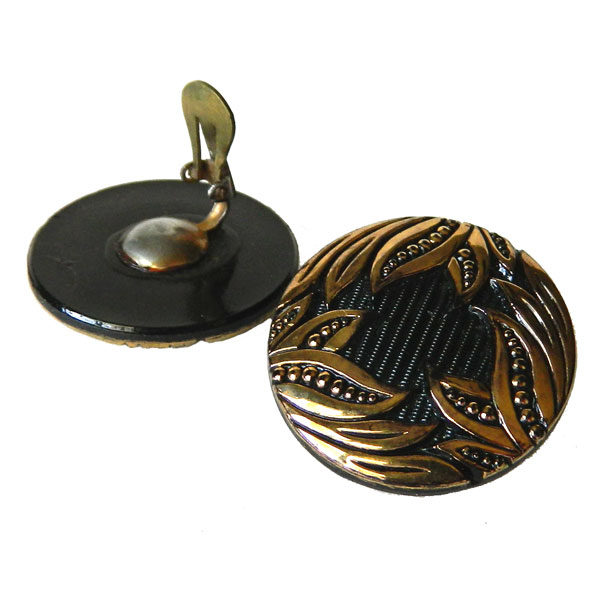 black and copper earrings