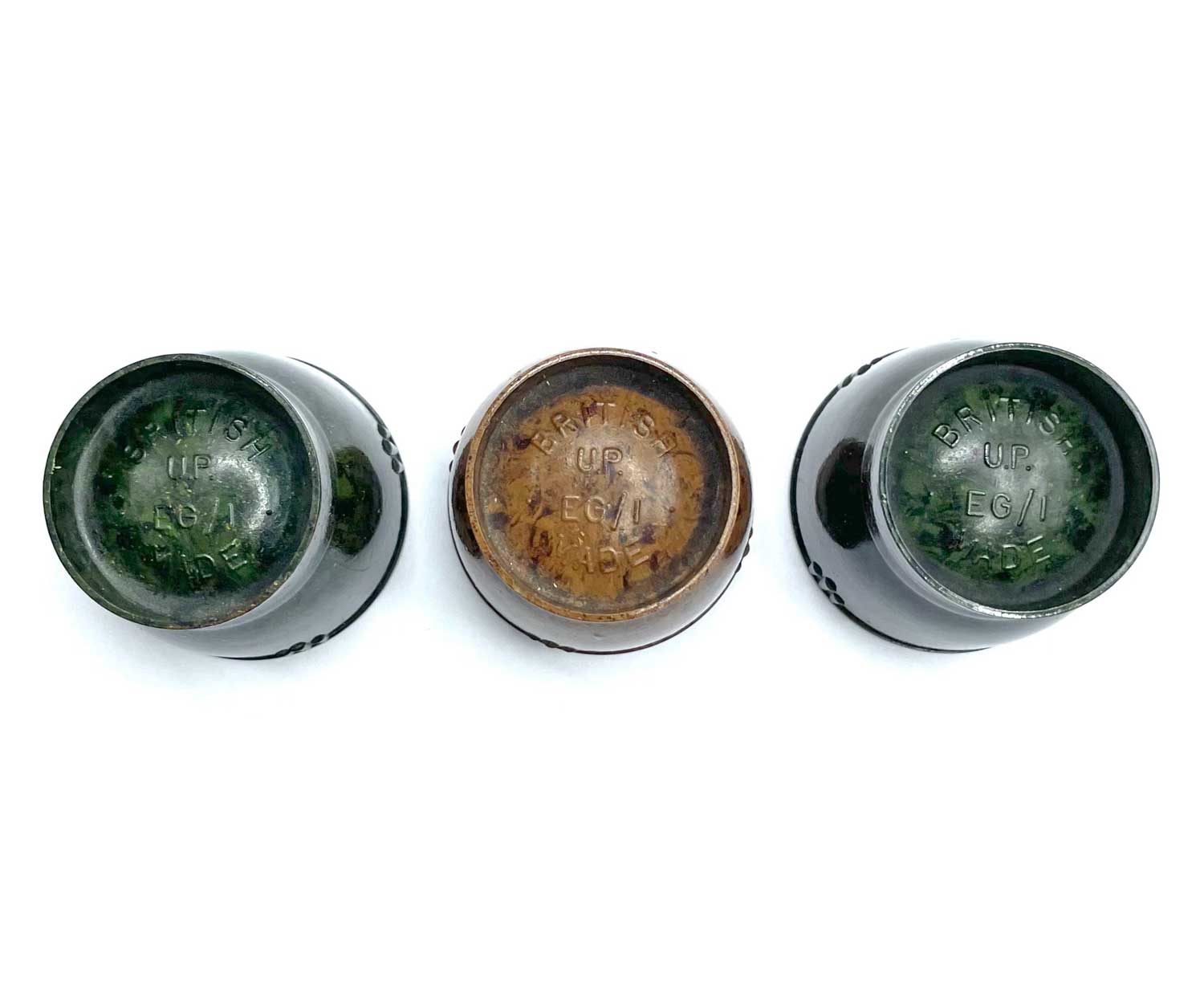 British marbled bakelite egg cups
