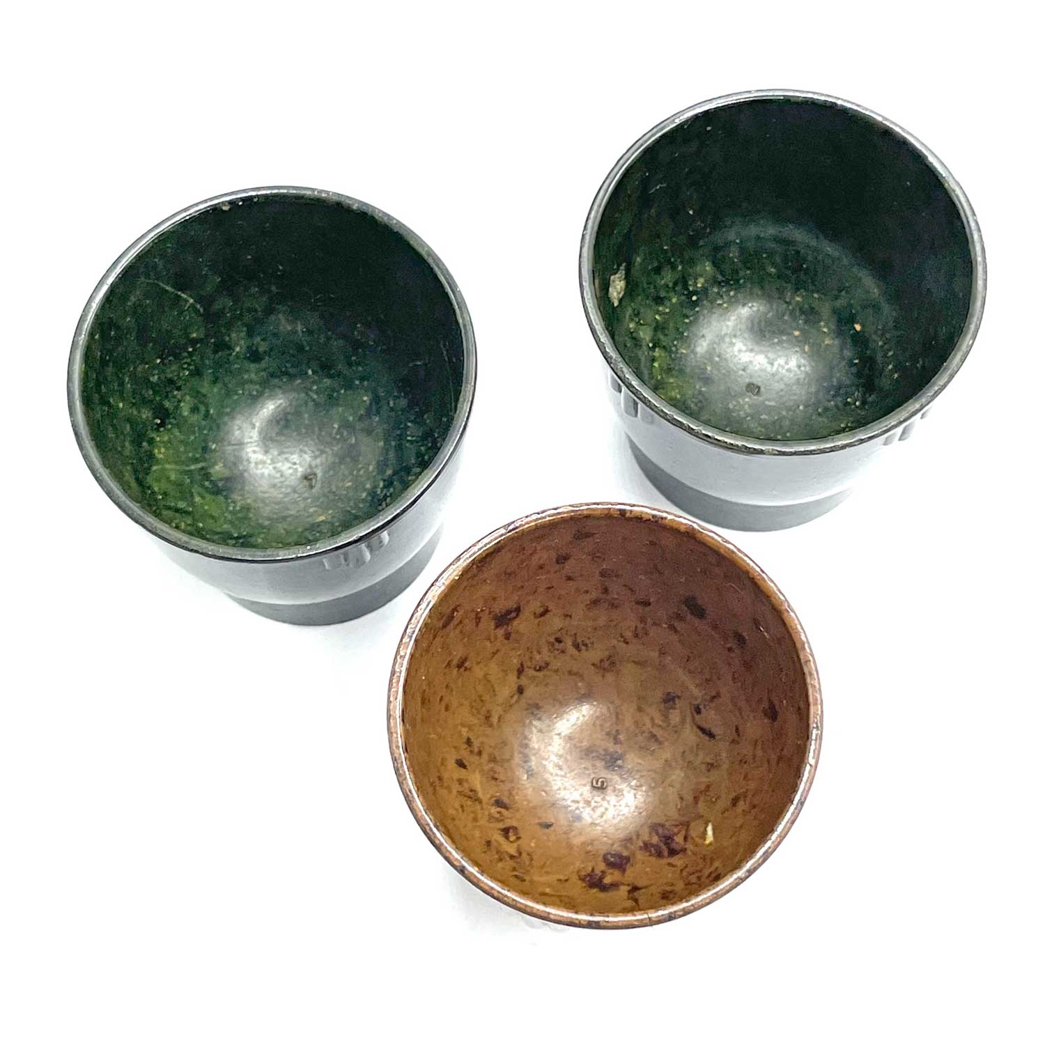 British marbled bakelite egg cups