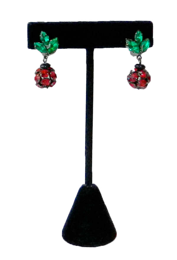 Austrian rhinestone cherry earrings