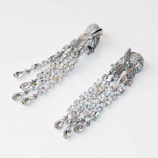 1950s Pennino rhinestone drop earrings