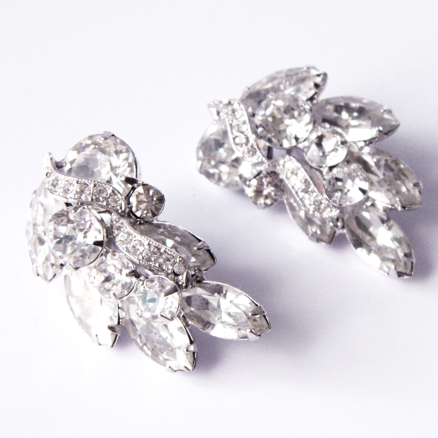 1950's Eisenberg rhinestone earrings