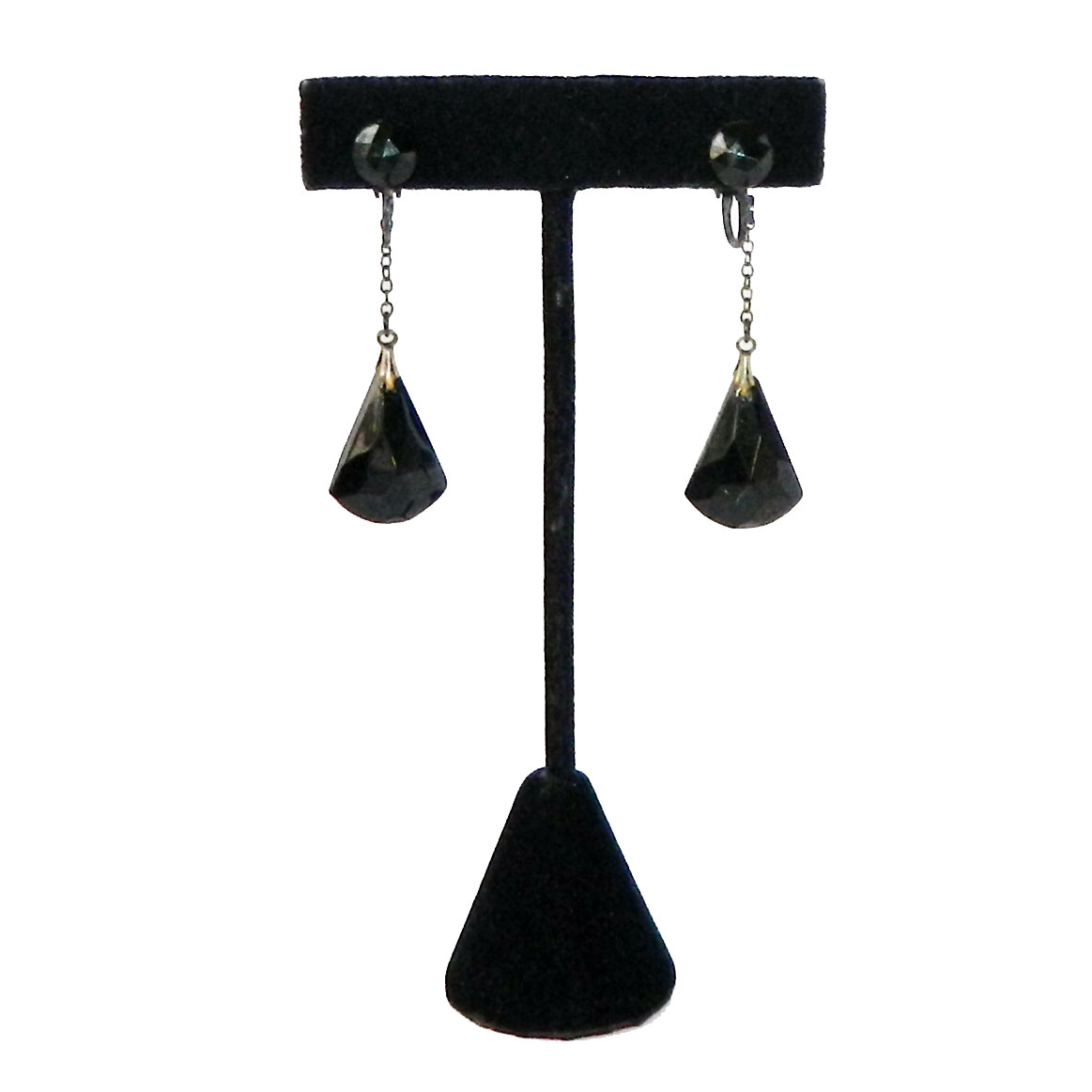 Black rhinestone drop earrings