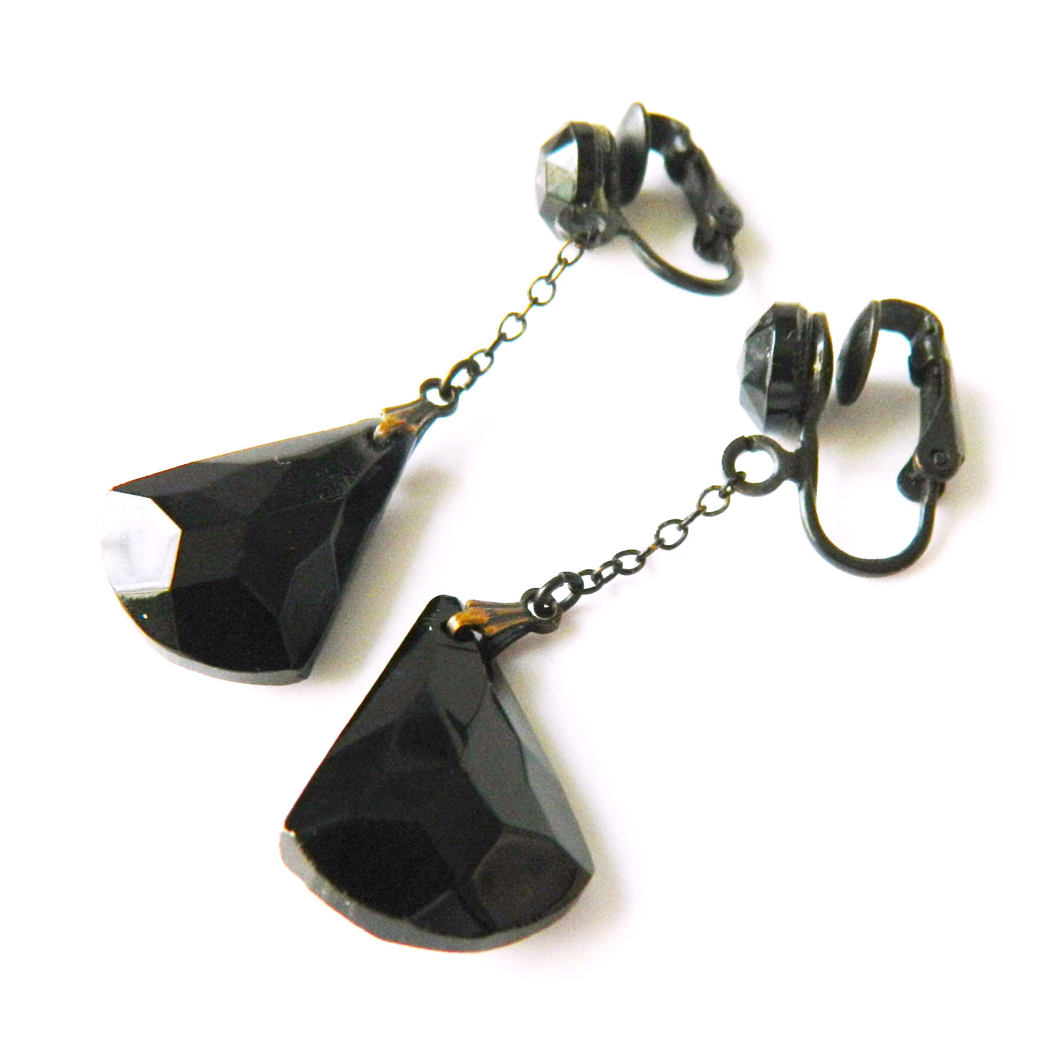 Black rhinestone drop earrings