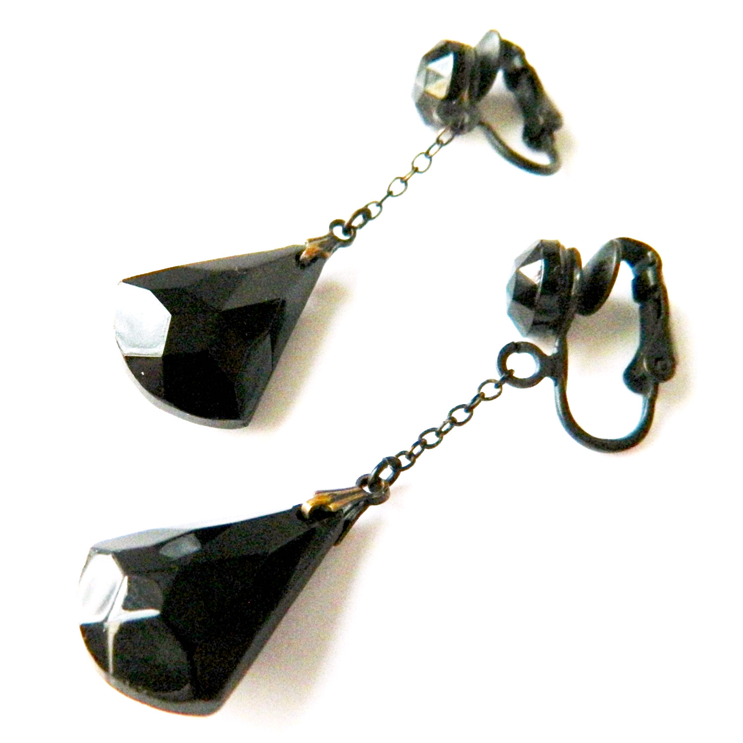 Black rhinestone drop earrings