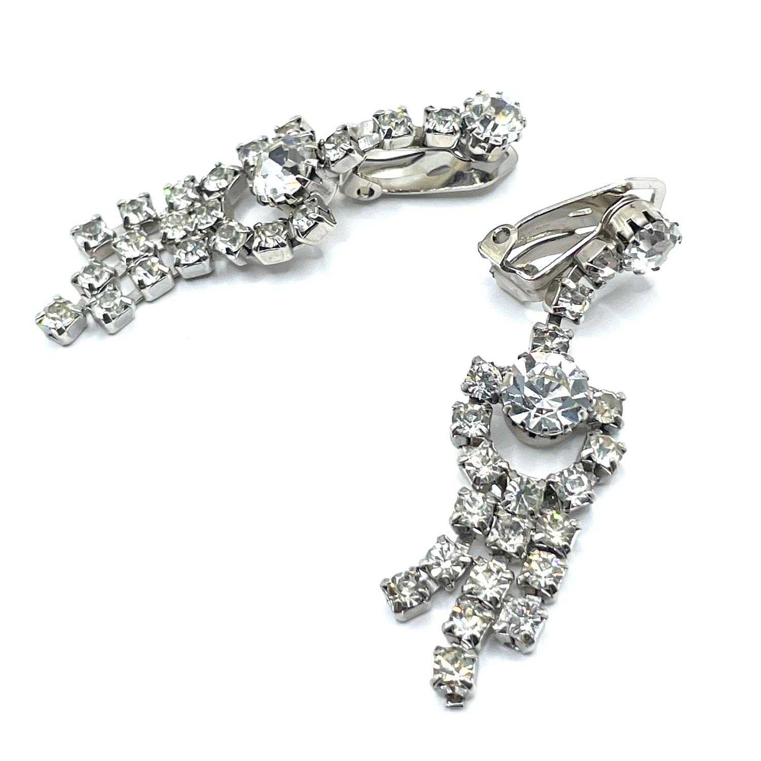 1950s rhinestone drop earrings