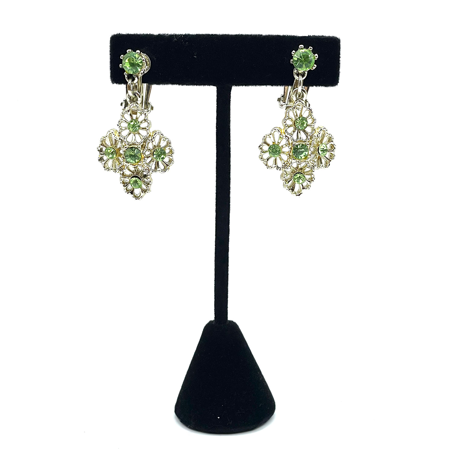 1950s rhinestone drop earrings