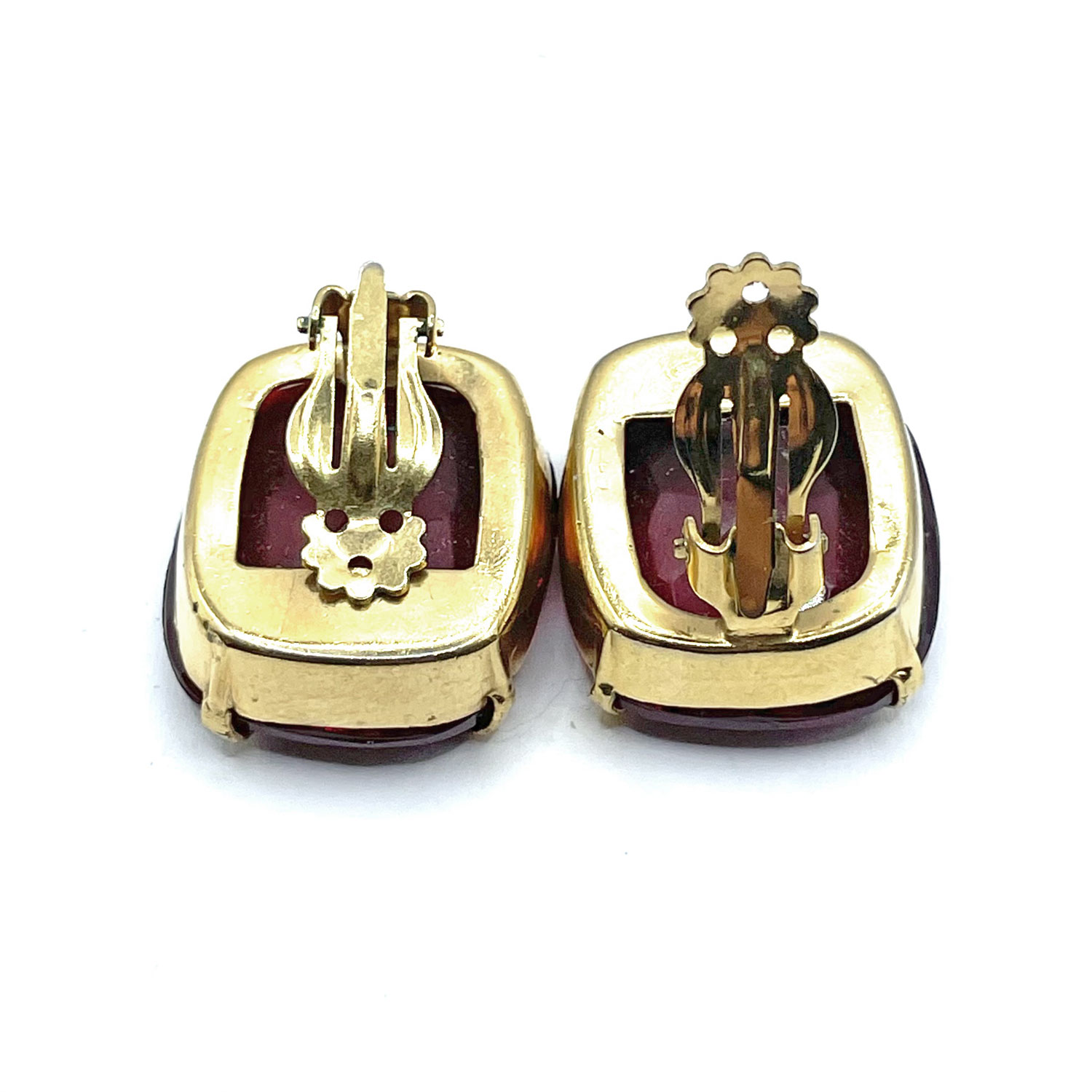 1980s red rhinestone earrings