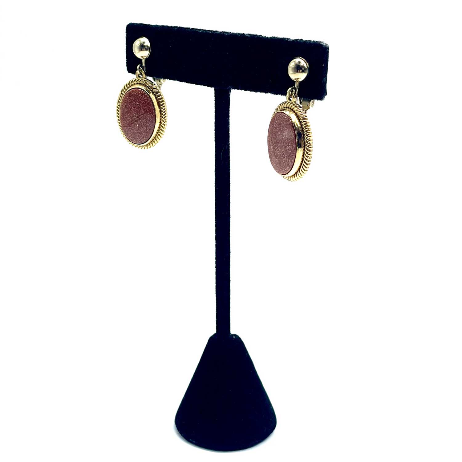 1950s goldstone drop earrings