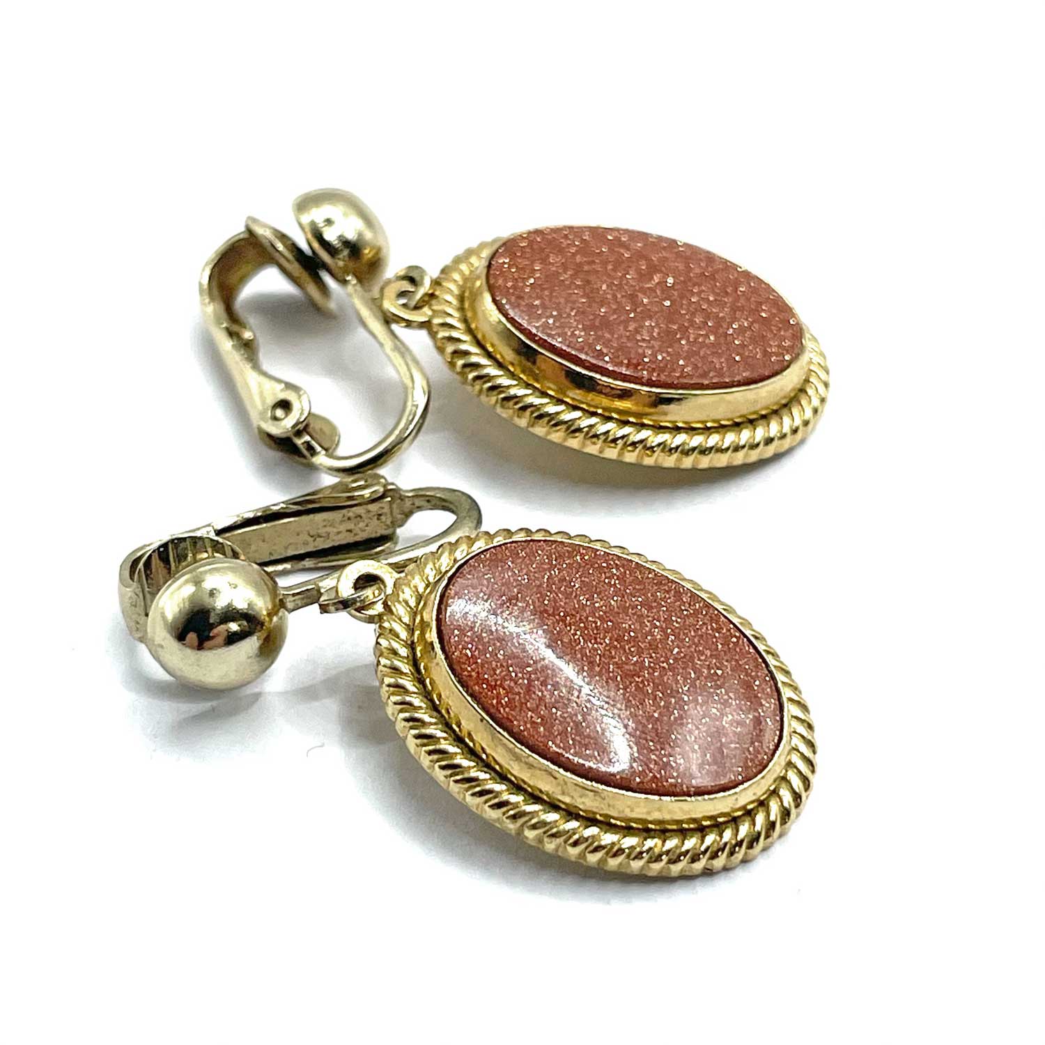 1950s goldstone drop earrings