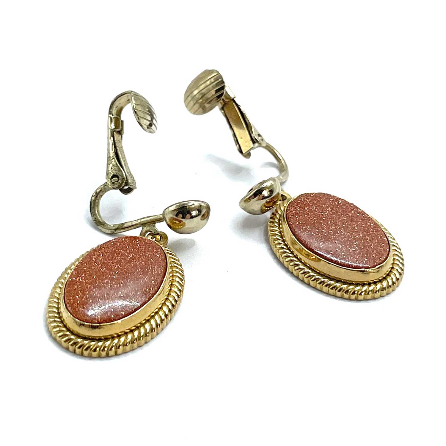 1950s goldstone drop earrings