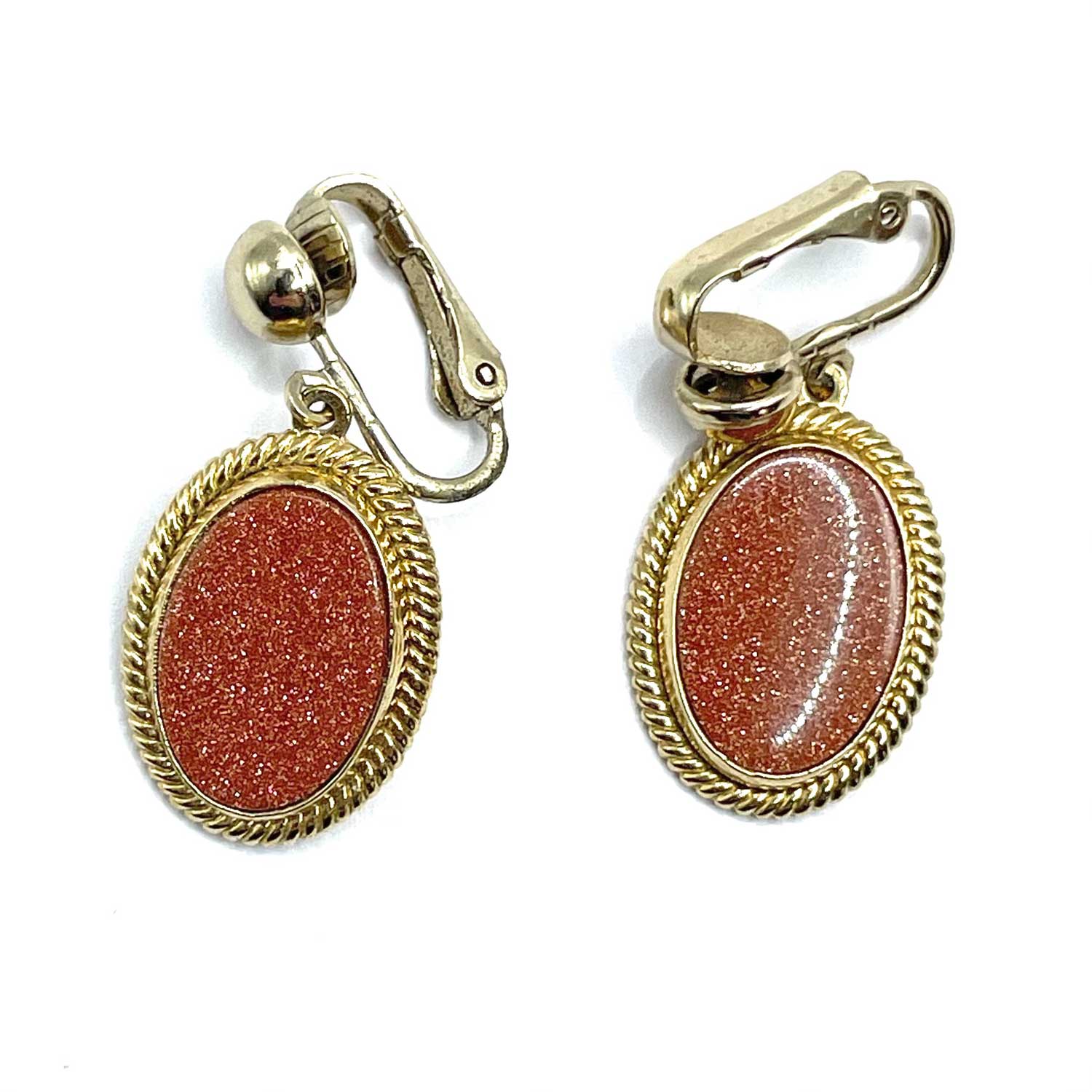 1950s goldstone drop earrings
