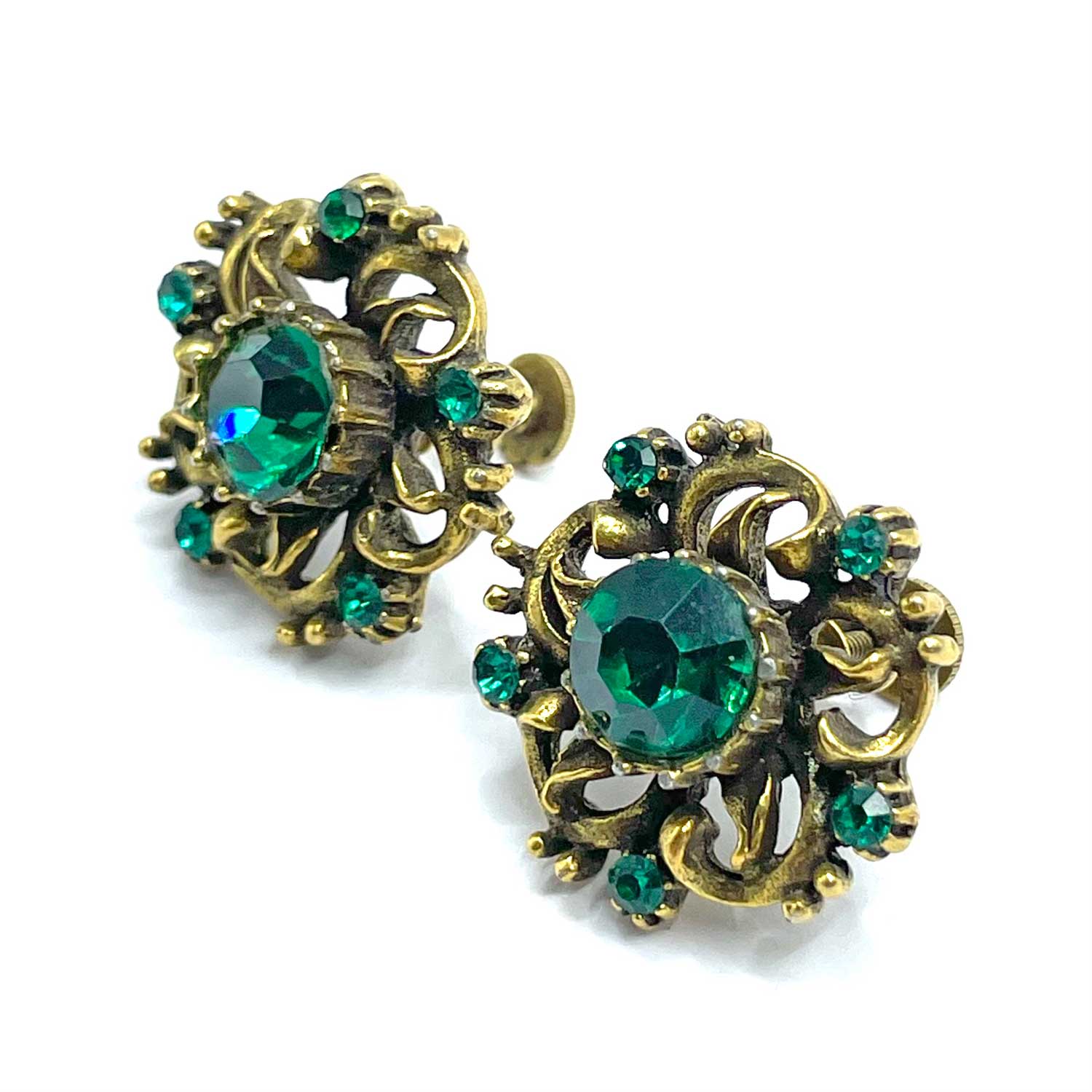 1950s Coro rhinestone earrings