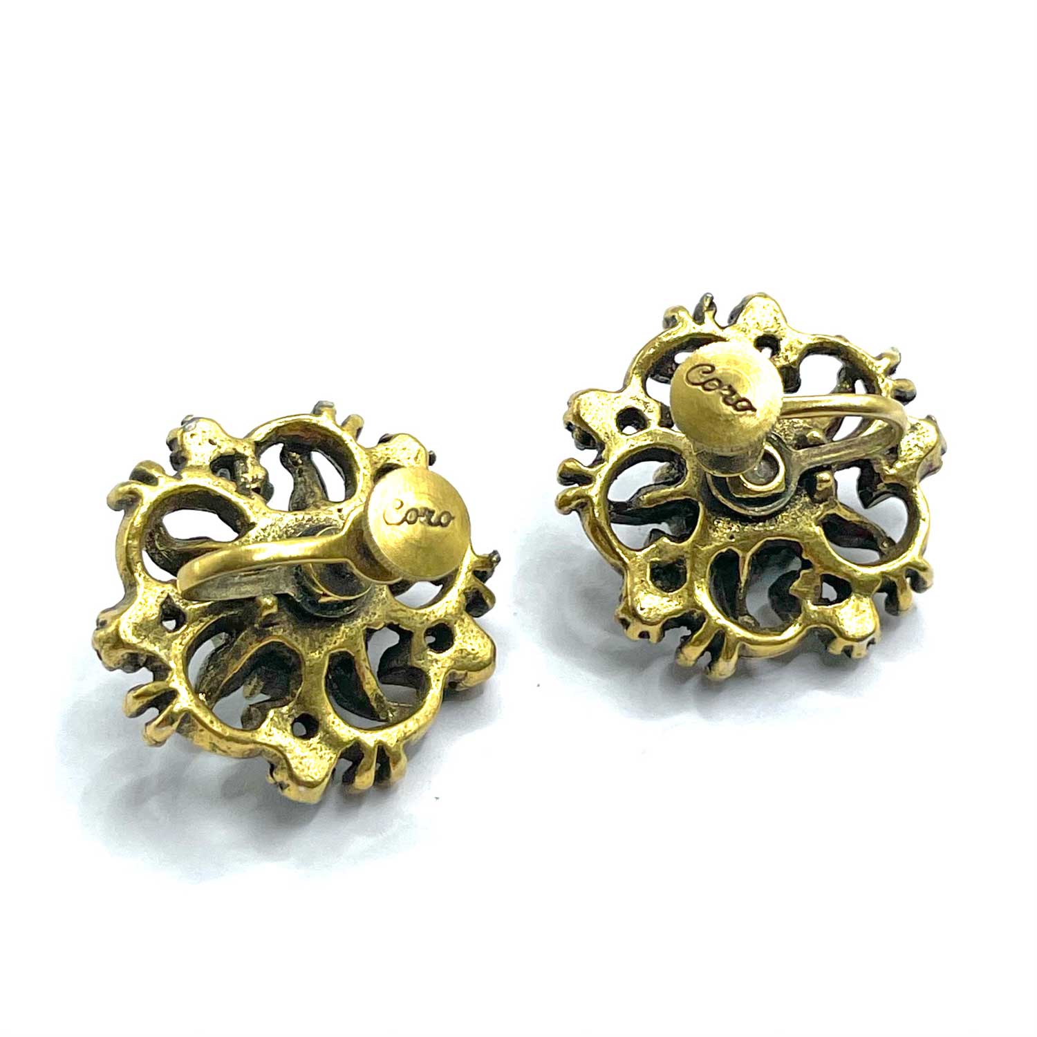 1950s Coro rhinestone earrings
