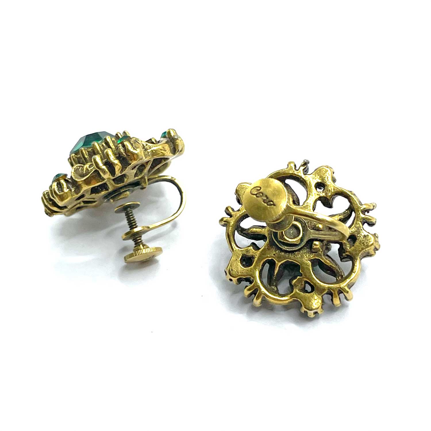 1950s Coro rhinestone earrings