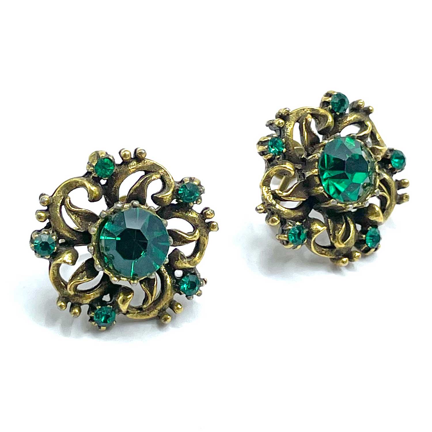 1950s Coro rhinestone earrings