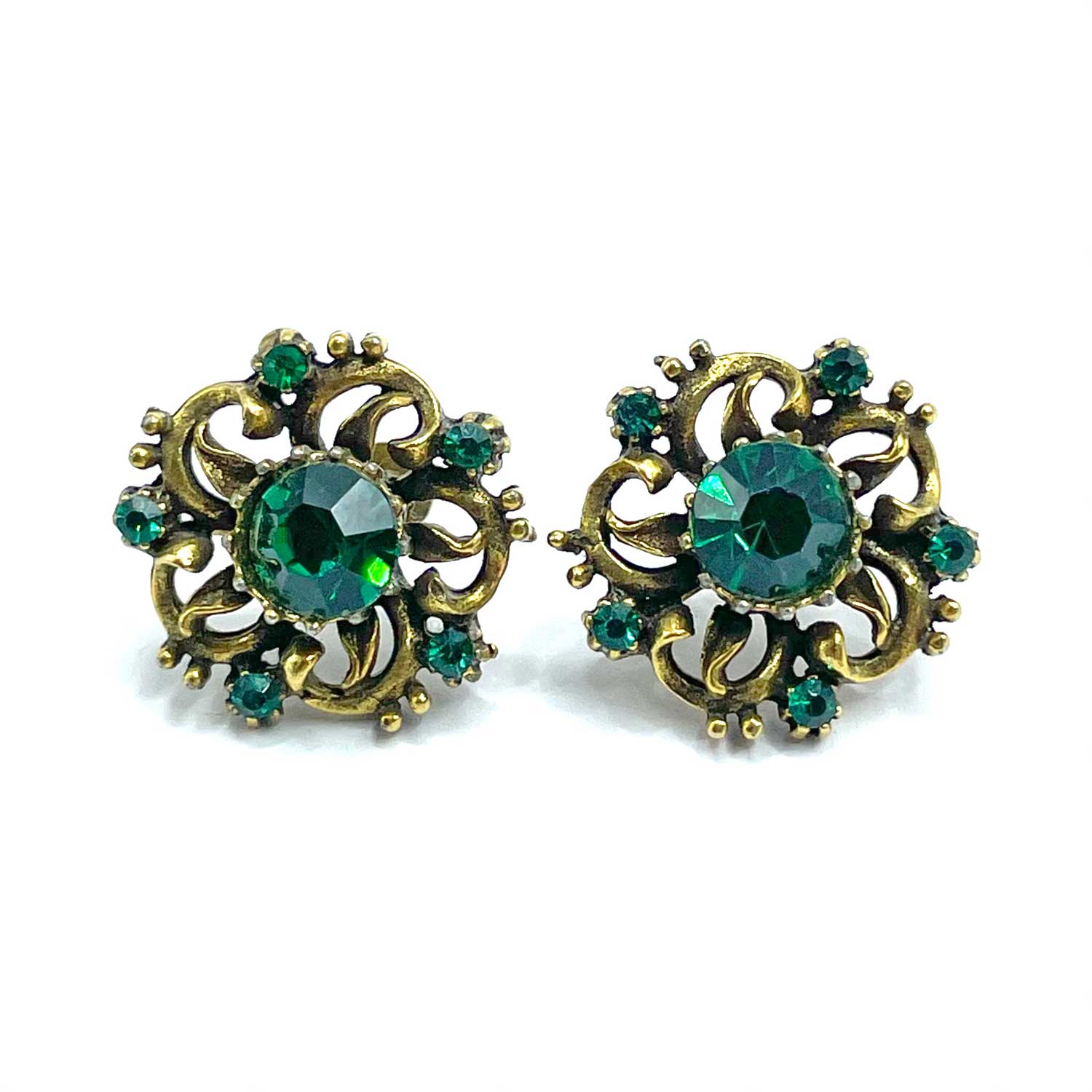 1950s Coro rhinestone earrings