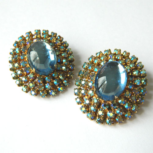 1950's Hattie Carnegie rhinestone earrings