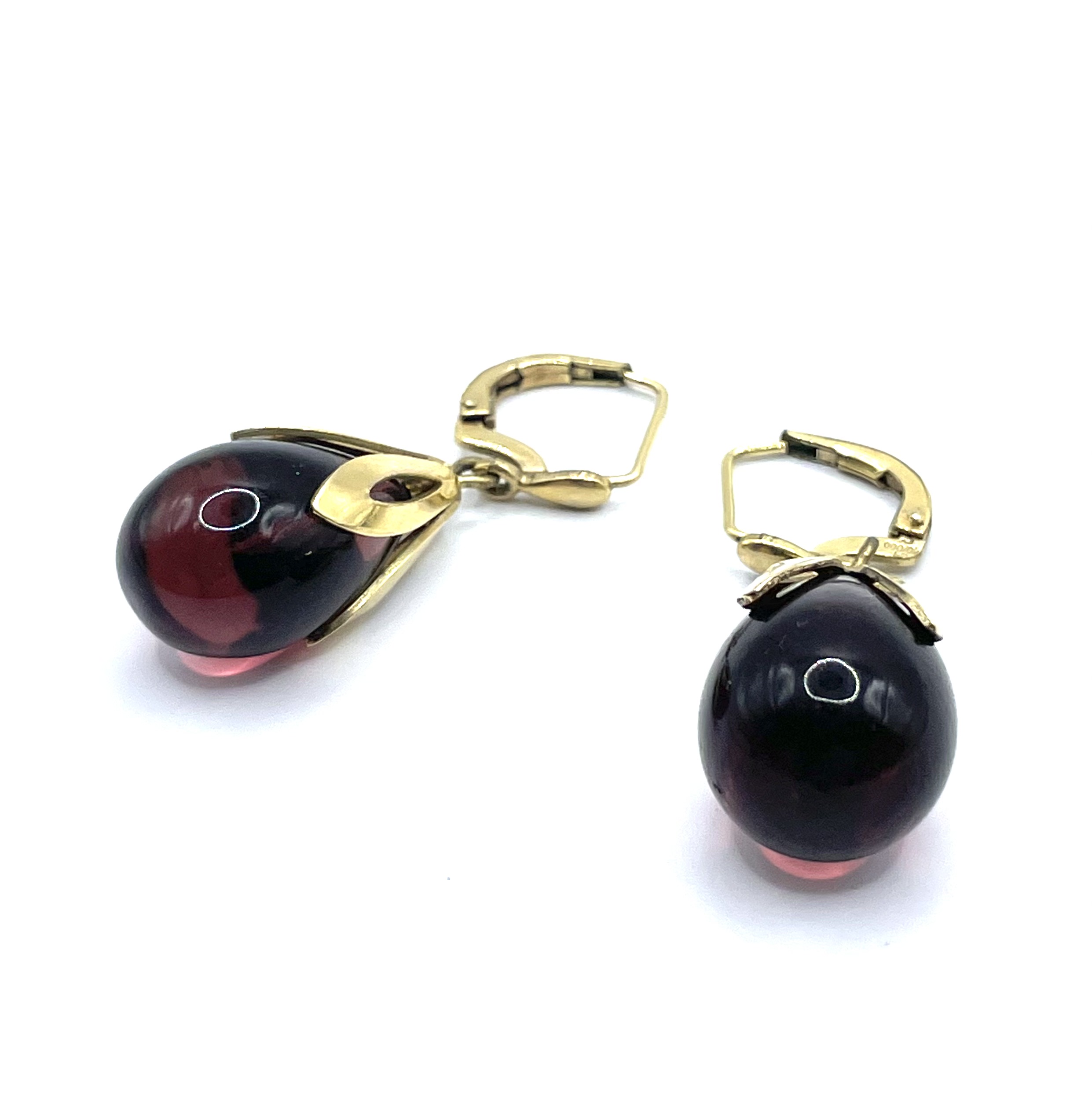 Purple drop earrings