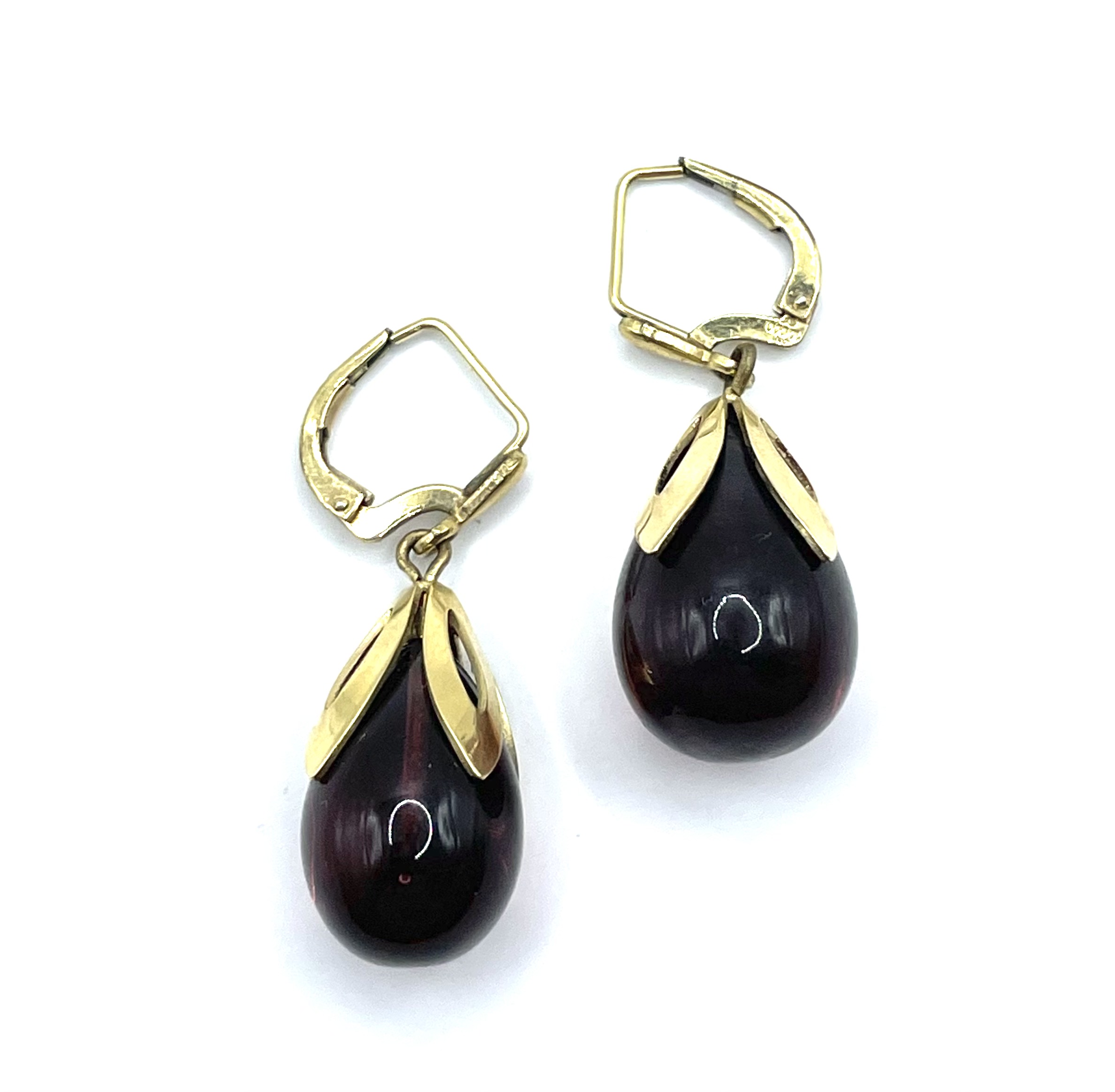 Purple drop earrings