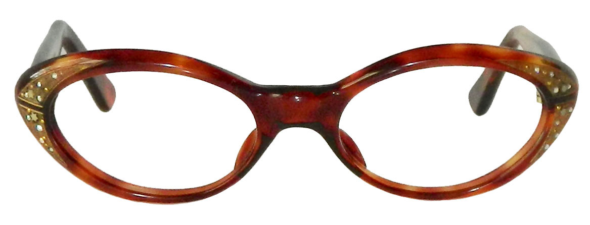 1950's rhinestone cat eye eyeglass frames